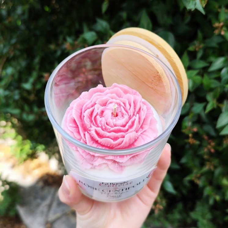 Bougie Rose Décorative